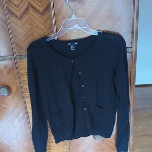 H&M Black Button-Up Cardigan Sweater